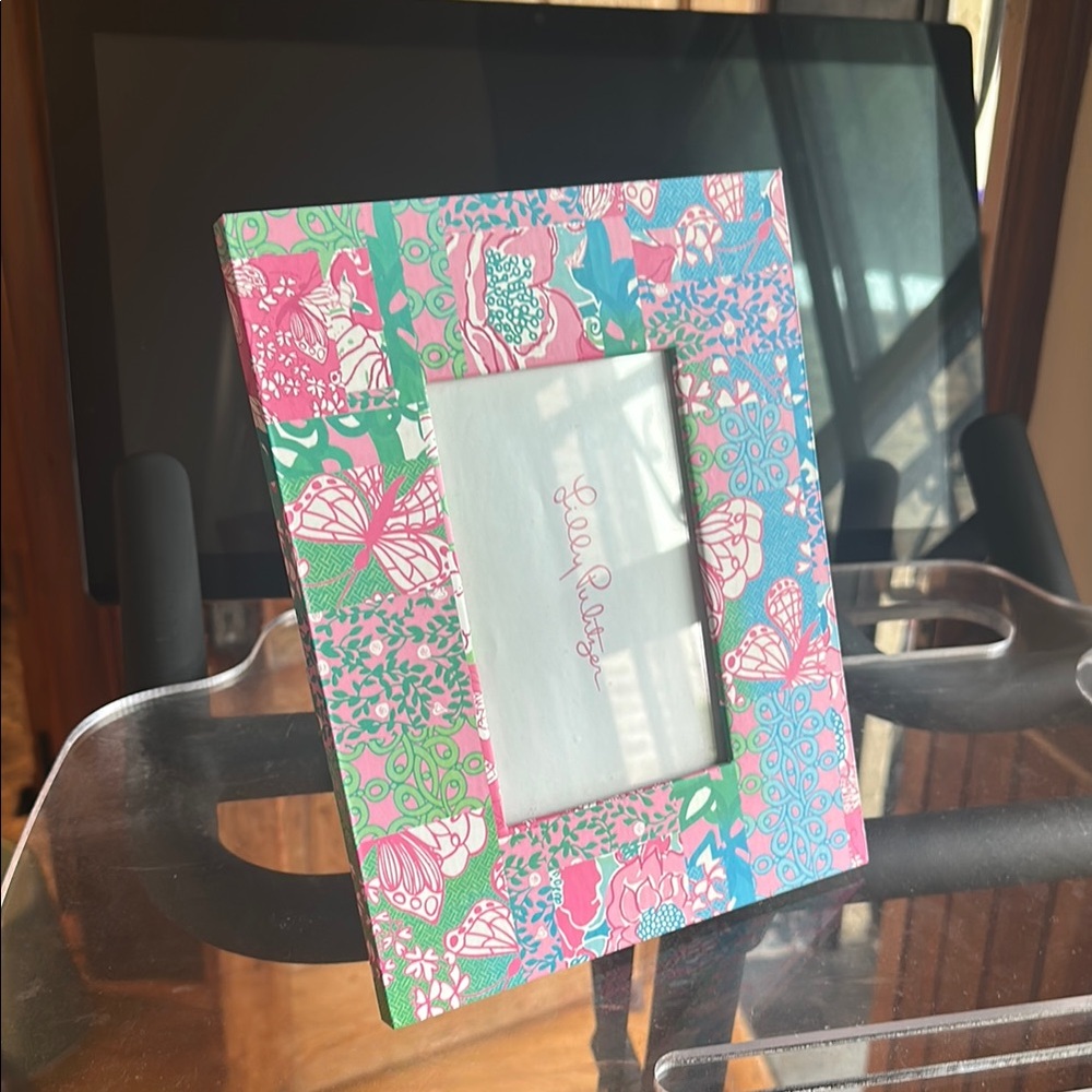Lilly Pulitzer Pink and Green Floral Picture Frame